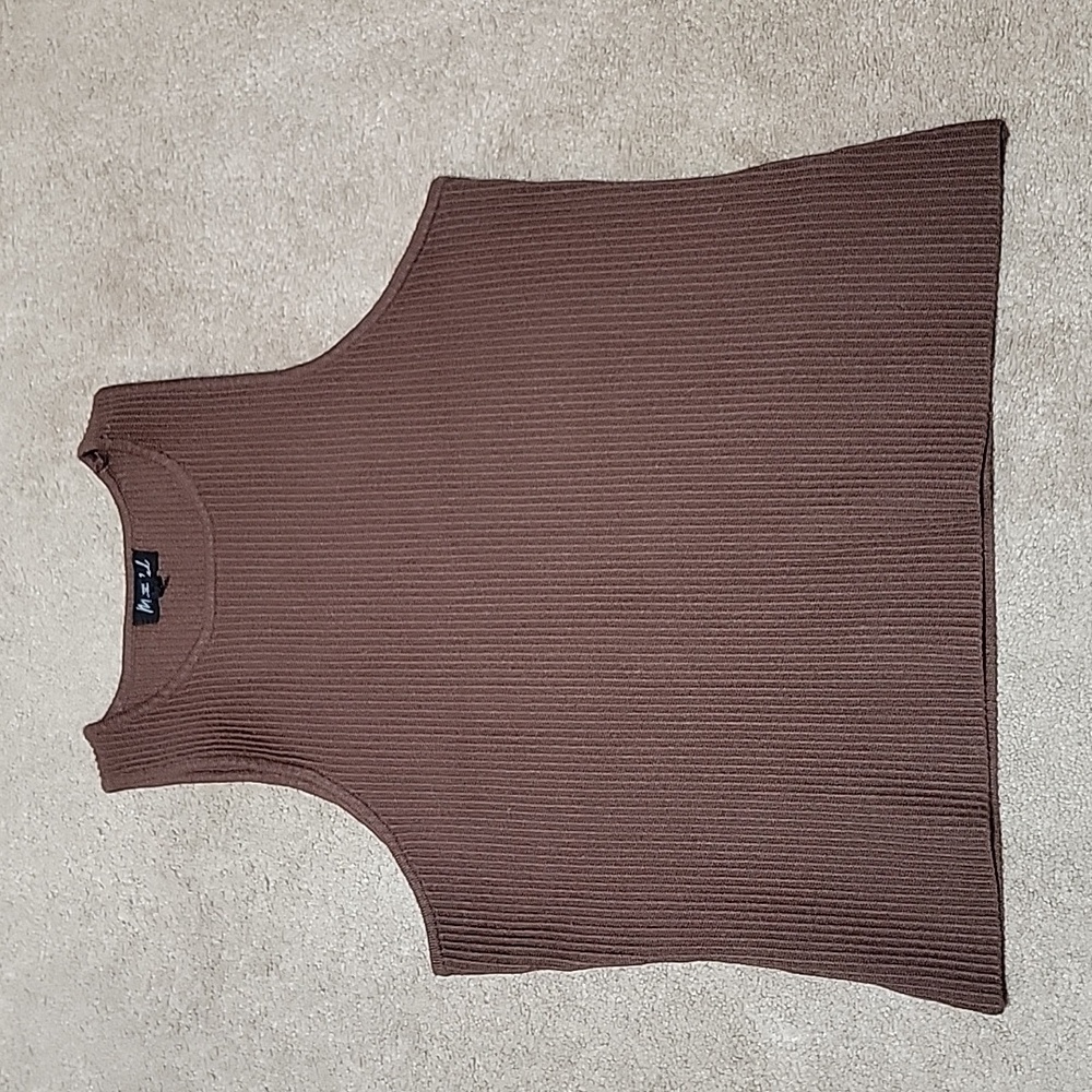 High Neck Ribbed Tank Top
